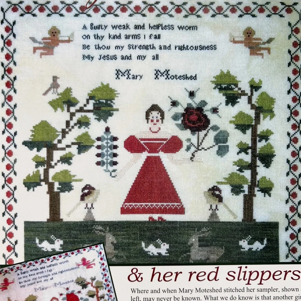 NeedleWorkPress Mary Moteshed & Her Red Slippers Cross Stitch Pattern Booklet